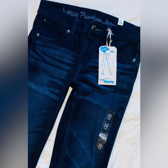 NWT Teens Jeans/Pants👖Sz-14R 2 Piece Bundle- Justice Premium Dark Blue- Unisex - Picture 5 of 15